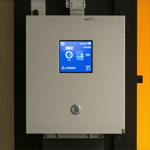 Modern smart electrical panel with digital diagnostics and load balancing features.