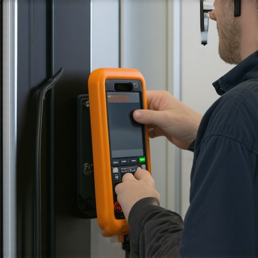 Expert Troubleshooting Tools for EV Chargers Electrician testing EV charger with multimeter and monitoring app