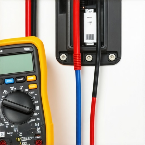 Essential Tools for EV Charging Maintenance A technician using a digital multimeter to test electrical wiring for an EV charger installation.