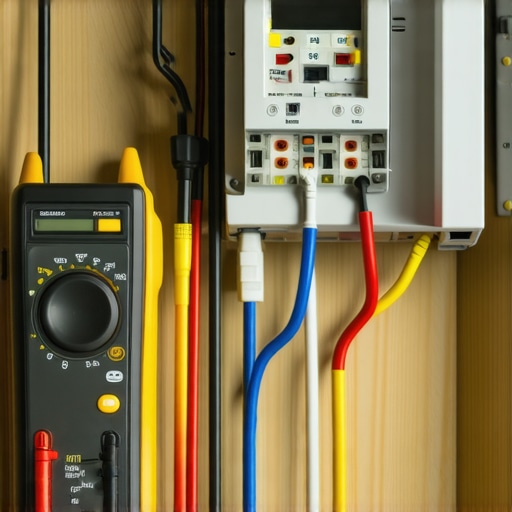 Tools for Reliable EV Charging Maintenance A multimeter and thermal imaging camera inspecting electrical wiring in a garage