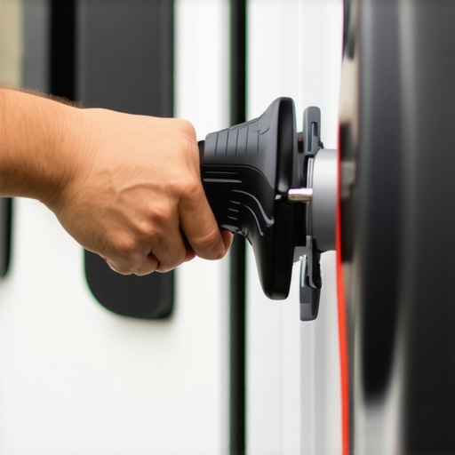 Electrician securing wiring terminals on an EV charger during troubleshooting