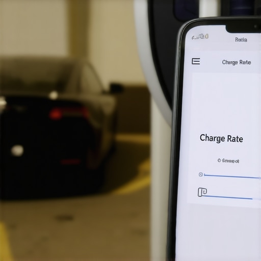 Smartphone interface showing charging rate controls for a home EV station to fix speed drops.