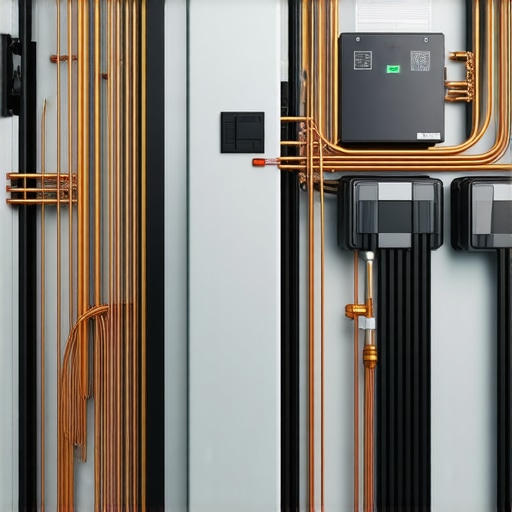 Close-up of internal circuitry and copper wiring of a commercial 3-phase EV charging unit.