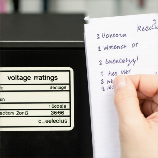 A close-up of a power rating sticker on a home appliance for EV charger load calculations.