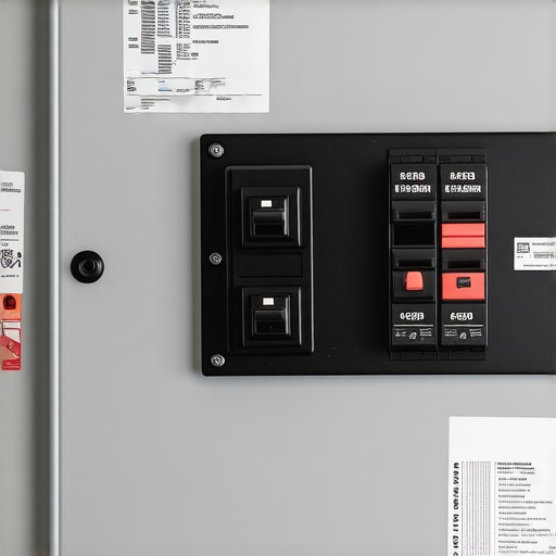 A close up of a residential electrical panel showing breakers for an EV charger and main service.