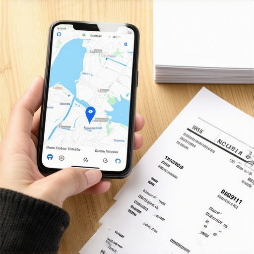 A map showing census tract boundaries next to IRS Form 8911 and receipts for EV charger installation.