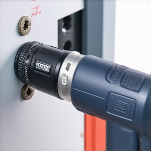 Electrician using a torque tool to ensure secure connections in an EV charger circuit.