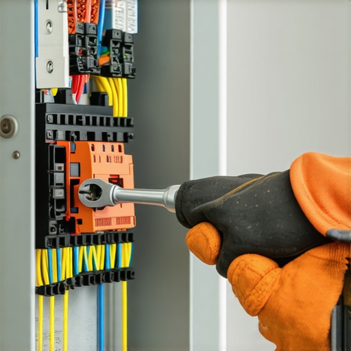 Electrician tightening lugs in an electrical panel to prevent overheating during EV charging.
