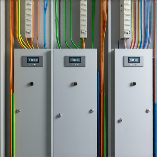 Industrial electrical panel with heavy-duty wiring for commercial EV fleet charging.