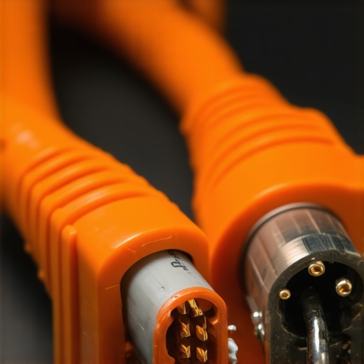 Comparison of thick 10AWG extension cord and thin orange 16AWG cord for electric vehicle charging.