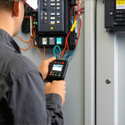 Close-up of an electrician tightening electrical lugs to prevent panel fires during high-load EV charging sessions.