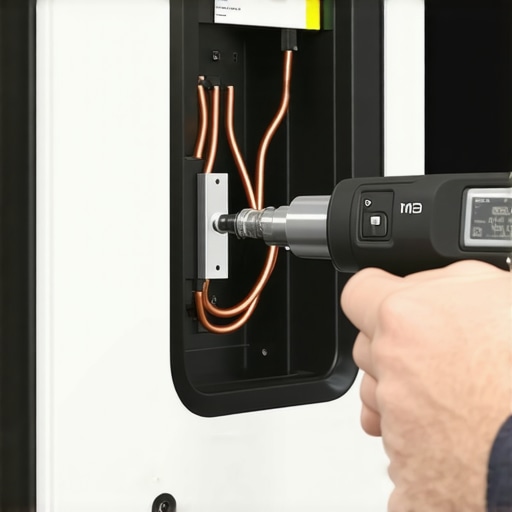 Electrician tightening EV charger terminals to prevent overheating and corrosion.
