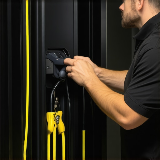 Electrician hardwiring a level 2 ev charger for safety