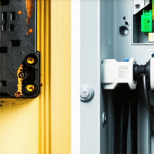 Comparison showing a melted outlet versus a secure hardwired EV charger connection.
