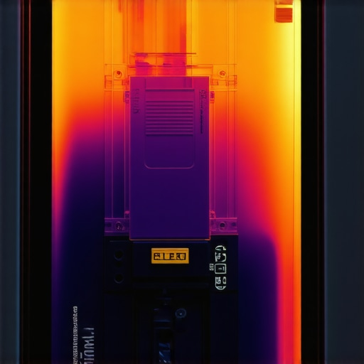 A thermal camera detecting a hot spot on an EV charger circuit breaker in a home electrical panel.