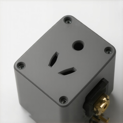 Close up of a high-quality industrial EV charging outlet showing robust components.