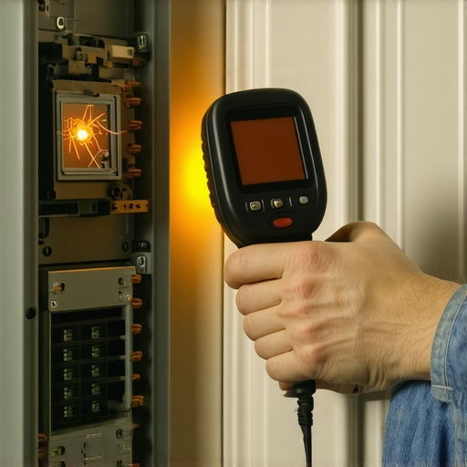 Thermal camera checking EV charger breaker heat