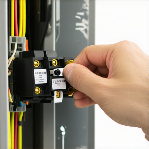 A detailed view of CT clamps being installed on main service lines for dynamic EV charging load management.