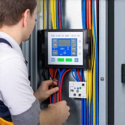 An electrician wiring an EMS load shedding device into a home circuit panel to avoid a service upgrade.