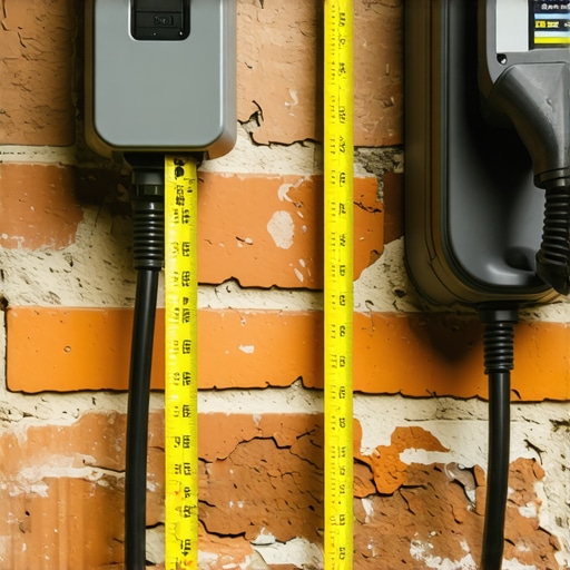 Measuring a 3-foot safety buffer between gas infrastructure and an EV charging station for code compliance.