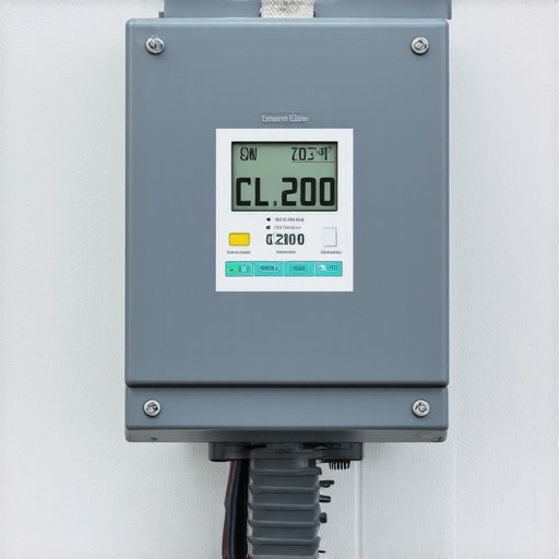 Close-up of a digital utility meter showing the CL200 class rating for EV charging readiness.