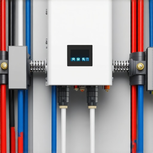 Close-up of an electrical panel with smart load management technology installed for an EV charger.