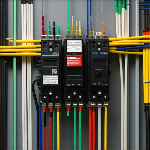A close up of a professionally wired electrical panel with an EV charger load management system
