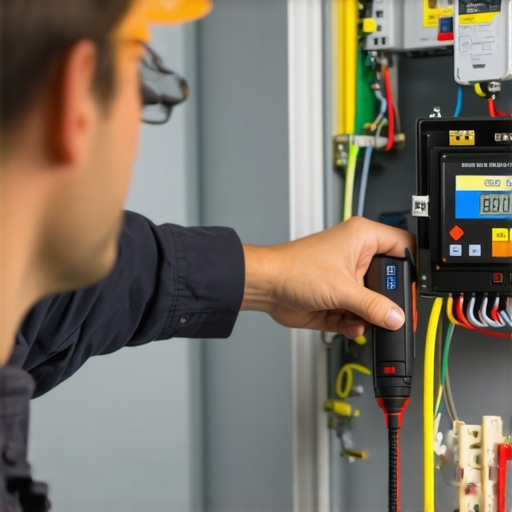 Precision Torque Settings for EV Charger Safety Electrician using a torque wrench on a circuit breaker to ensure a safe EV charger installation.