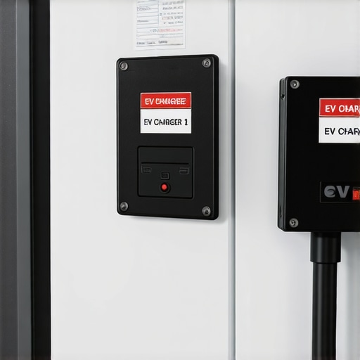 Close-up of a neatly labeled electrical panel for electric vehicle charging circuits.