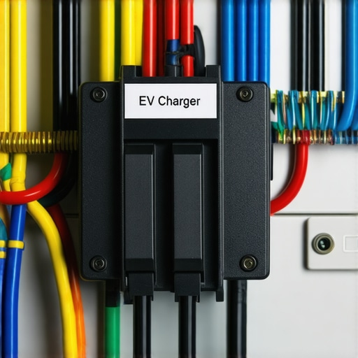 Properly labeled EV charger circuit breaker in a residential electrical panel.