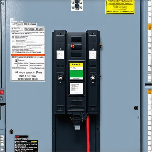 Close-up of a 60-amp circuit breaker for an EV charger installation.