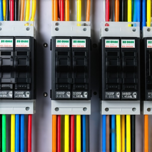 Inside view of a professional electrical sub-panel showing clean wiring for EV chargers.