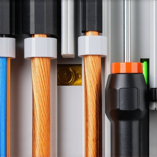Close up of an electrician using a torque screwdriver on electrical panel lugs for an EV charger.