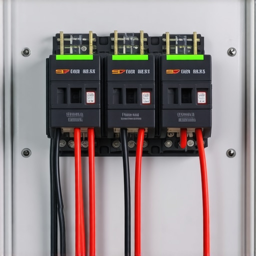 Close-up of a residential electrical panel with smart load management for EV charging compliance.