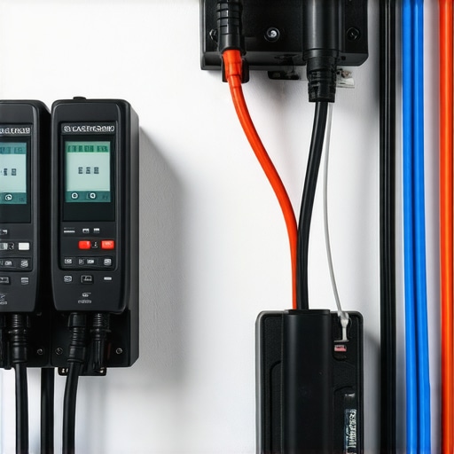 Close-up of a properly wired garage subpanel for dual EV charging