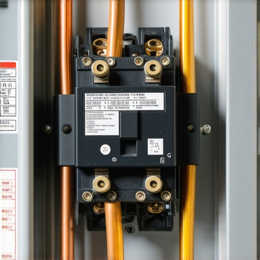 Close-up of secure copper wire connections in a modern electrical panel for EV charging