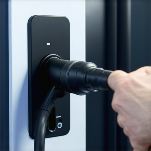 Close up of a torque screwdriver tightening lugs in an EV charger for code compliance
