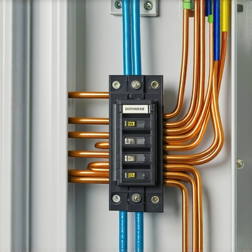 Proper EV charger wiring and breaker connection Close-up of 6-gauge copper wire connected to a 60-amp circuit breaker for EV charging.