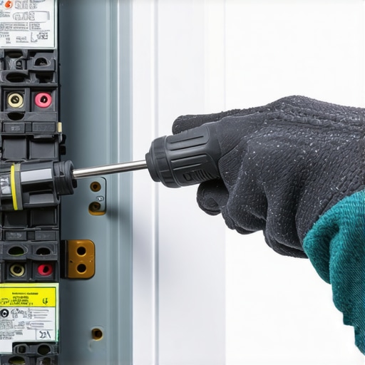 Using a torque screwdriver on an EV charger circuit breaker