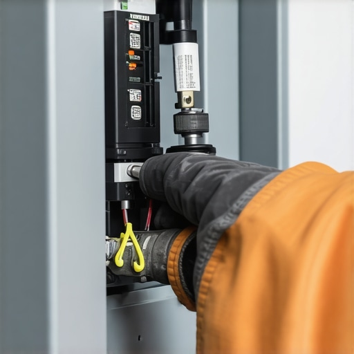 An electrician using a torque tool to ensure a secure connection in an EV charger circuit.
