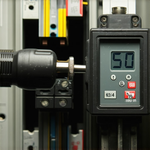 Using a digital torque screwdriver on an EV charger circuit breaker
