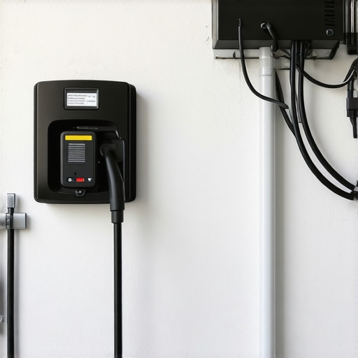 A properly placed home EV charger away from water sources