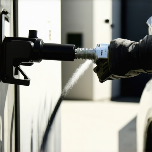 Cleaning an EV charging port with compressed air