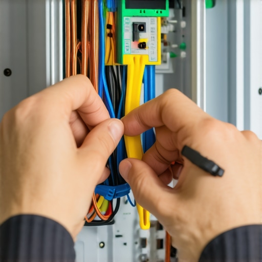 Electrician installing a load management device for EV charging compliance
