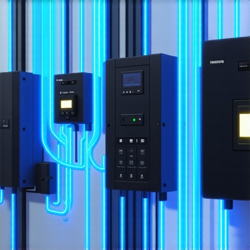 Illustration of a commercial electrical panel using load management to power EV vans without a service upgrade.