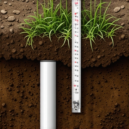 Cross-section of an 18-inch deep electrical trench with PVC conduit and measuring tape.