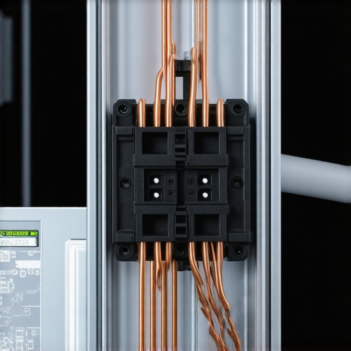 Close-up of clean copper wiring connections inside a Tesla Wall Connector terminal block