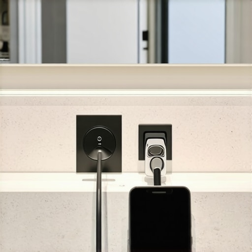 The code required safety distance between a charger and a sink