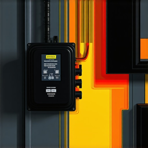 A thermal camera view showing heat buildup in a home electrical panel during EV charging.