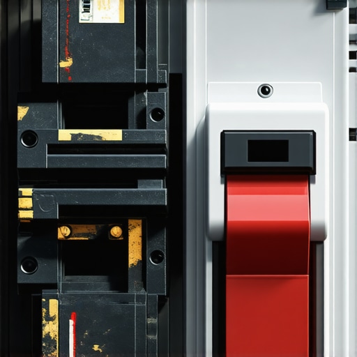 A circuit breaker with visible heat damage and melting from a high-amperage EV charging load.
